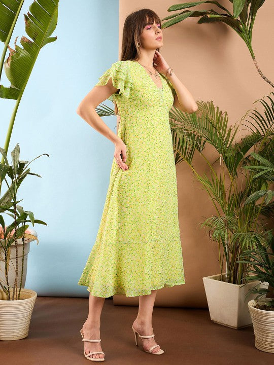 Adalynn Floral A Line Midi Dress