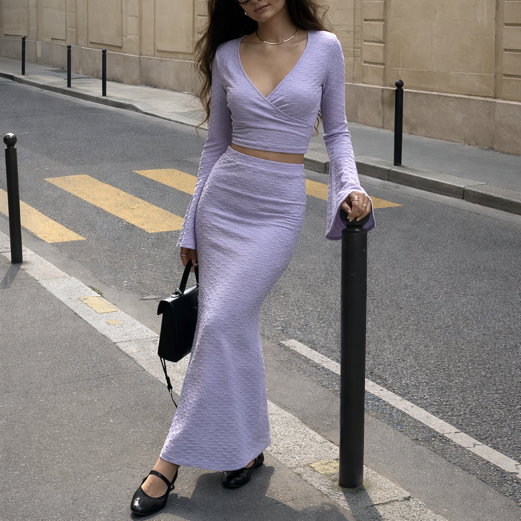 Amethyst Silhouette Top & Skirt Co-Ord Set