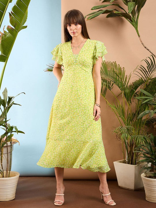 Adalynn Floral A Line Midi Dress