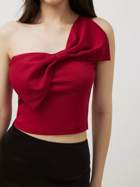 Andrea Red Bow Top